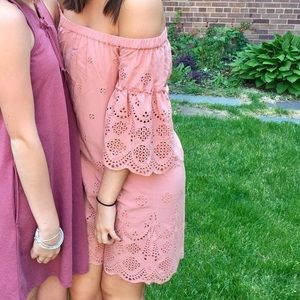 pink madewell detailed dress